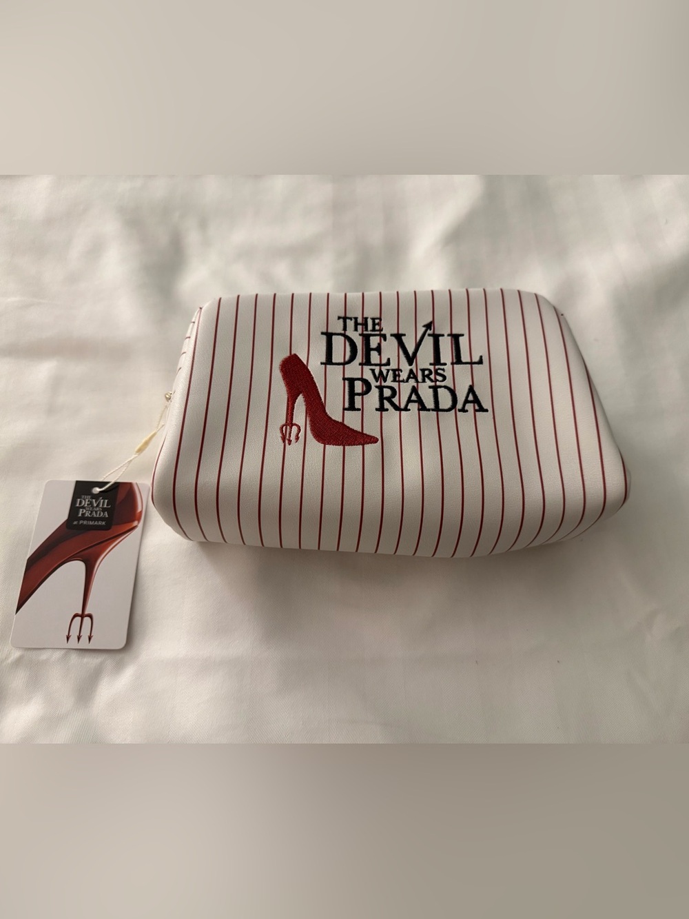The Devil Wears Prada Red & White Stripe Cosmetic Pouch NWT